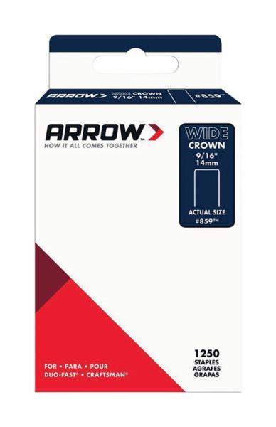 Arrow Fastener 859SP #859 Wide Crown Standard Staples  Galvanized Steel  Grey  9/16  X 1/2