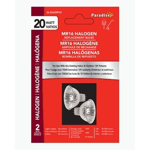 Paradise 20 W MR16 Globe Halogen Bulb 350 Lm White 2 Pk