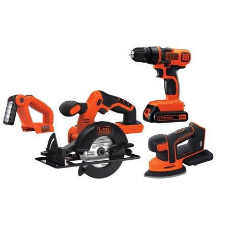 BLACK+DECKER 4 Tool Lithium Cordless Combo Kit  BD4KITCDCMSL