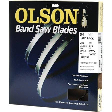 Olson 006-4089 Hard Back 64-1/2  X 1/2  14 TPI Wavy Raker Band Saw Blade