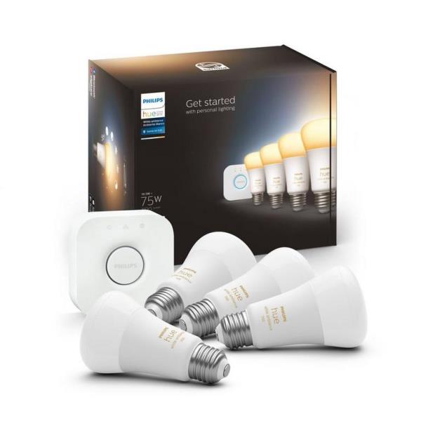 Philips Starter Kit E26 Smart LED Bulb 4-Set  White