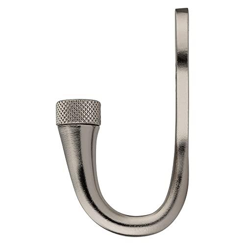 National Hardware 1-in Satin Nickel Zinc Universal Hook (2-Pack) V1456 Powell Knurled Hook 2PC - Satin Nickel