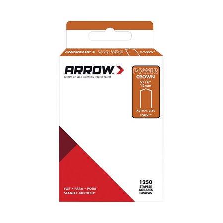 Arrow Fastener 589SP #589 Wide Crown Standard Staples  Galvanized Steel  Grey  9/16  X 3/8