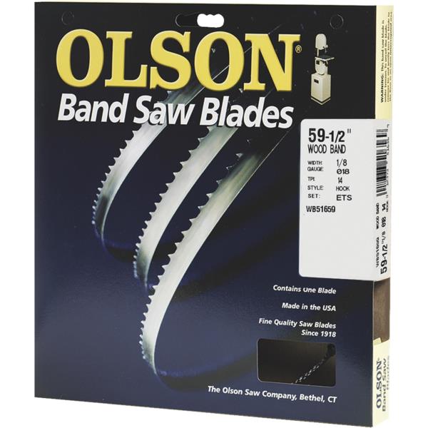 Olson 59-1/2 in. X 1/8 in. 14 TPI Hook Wood Cutting Band Saw Blade WB51659DB