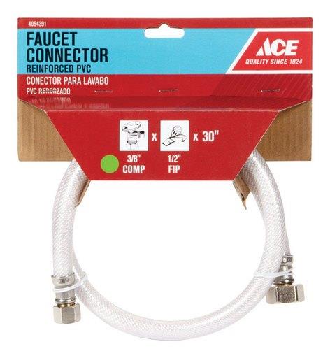 Ace 3/8 in. Compression X 1/2 in. D FIP 30 in. PVC Supply Line