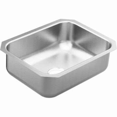 Moen GS20192 2000 Series 23-1/2" Undermount Single Basin Stainless Steel Kitchen Sink with SoundSHIELD™ Sound Absorbing Technology Stainless Steel