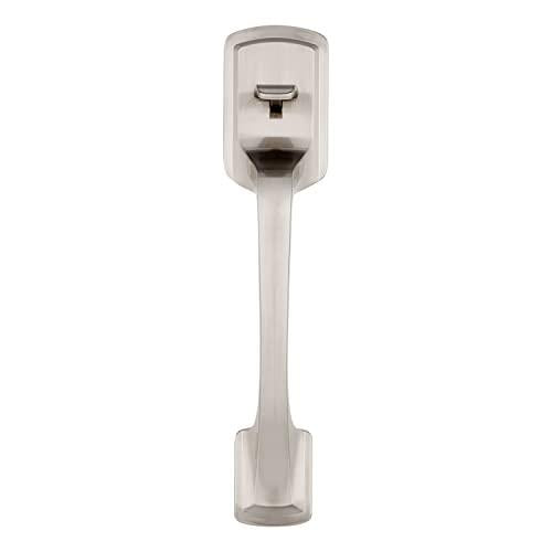 Prague Satin Nickel Entry Door Handle Only with Round Pismo Knob