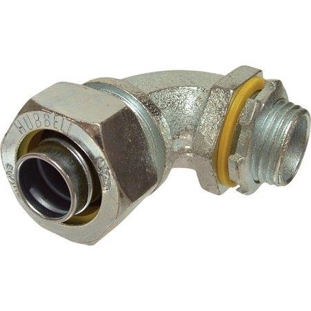 RACO Hubbell 3423-8 Liquid Tight 90-Degree Type B Flex Steel or Mall Connector  3/4-Inch  Uninsulated  No Size  No Color