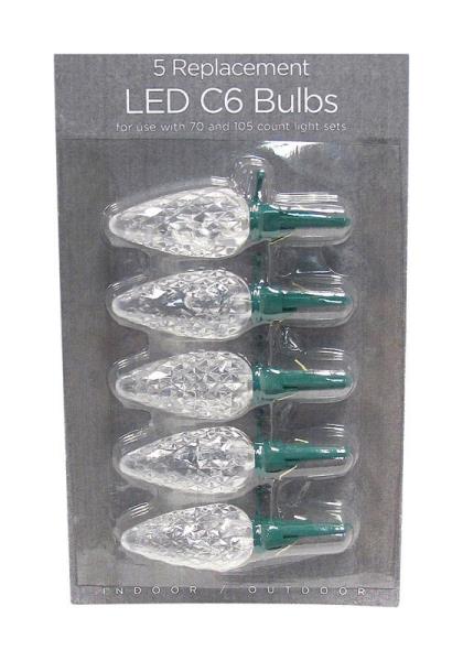 Celebrations 11201-71 Cool White LED C6 Replacement Bulbs