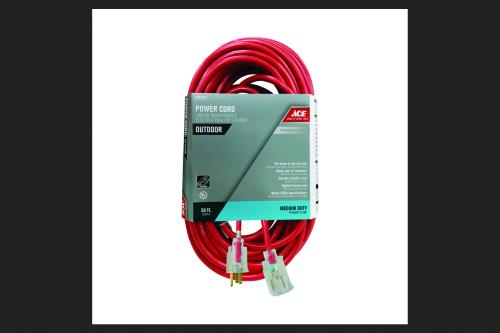 Ace Outdoor 50 Ft. L Red Extension Cord 14/3 SJTOW