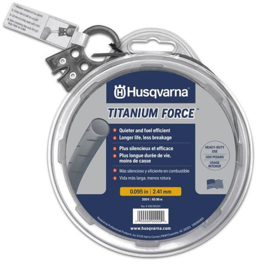 Husqvarna 596780201 Titanium Force Trimmer Line 0.095  X 200 Ft. Polymer Silver