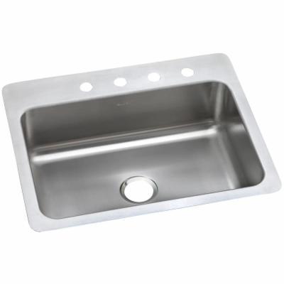 Dayton Stainless Steel 27  X 22  X 8   Single Bowl Dual Mount Sink  3 Hole