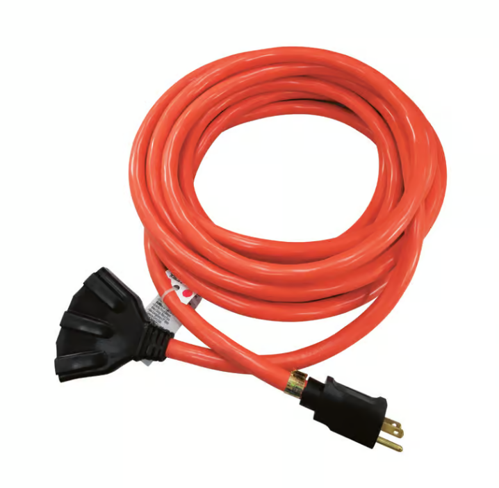 Ace Indoor or Outdoor 25 Ft. L Orange Triple Outlet Cord 12/3 STW