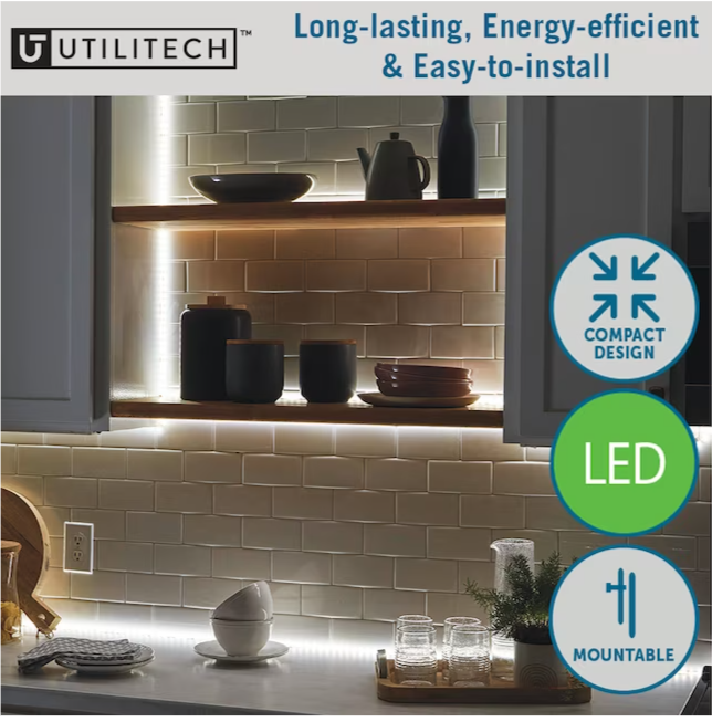 Utilitech 96-in Plug-in Under Cabinet LED Strip Light