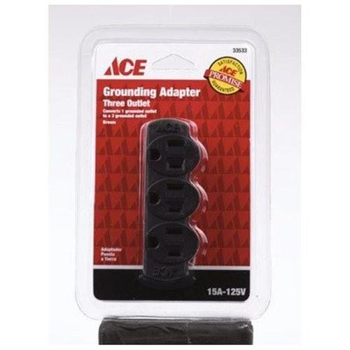 Ace Grounded 3 Outlets Adapter 1 Pk