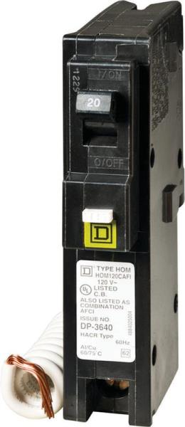 Homeline 20 Amp Single-Pole Combination Arc Fault Circuit Breaker(HOM120CAFIC)