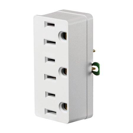 Leviton Grounded 3 Outlets Outlet Adapter 1 Pk