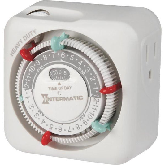 Intermatic TN311 15 Amp Timer for Indoor Lights and Decorations  Grounded