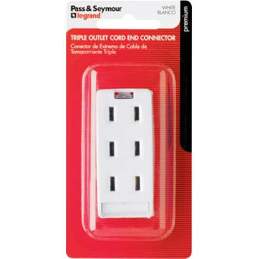 Pass & Seymour 2603WBPCC10 Cord End Triple Outlet  125V  10-Amp  White