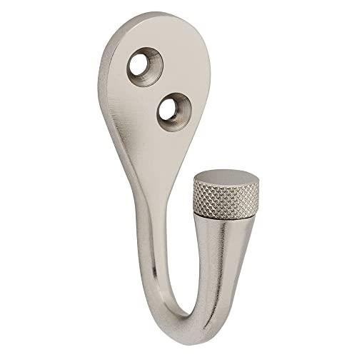 National Hardware 1-in Satin Nickel Zinc Universal Hook (2-Pack) V1456 Powell Knurled Hook 2PC - Satin Nickel