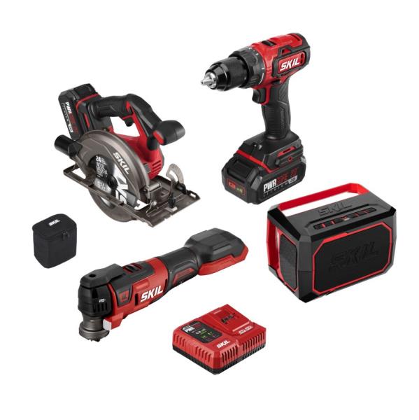 SKIL PWRCORE 20 Brushless 20V 4 Tool Combo Kit