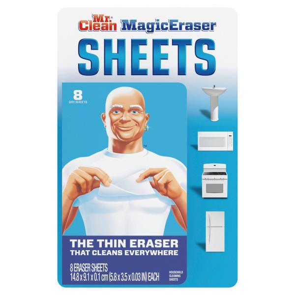 Mr. Magic Eraser Sheets  the Power of a Magic Eraser in a Thin  Flexible  Disposable Sheet  8 Count