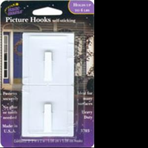 Magic Mounts Self Stick Adhesive Picture Hooks 4 Lb 2 Pk